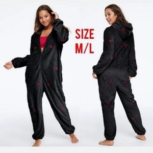 VS Pink Teddy Sleep One Piece Onesie Hoodie